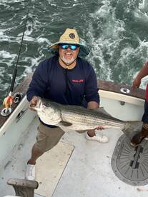 Trolling for bass and blues.