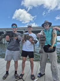 Good father and sons fishing