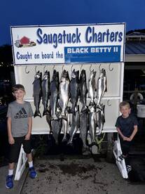 Big lake fishing lake Michigan King Salm