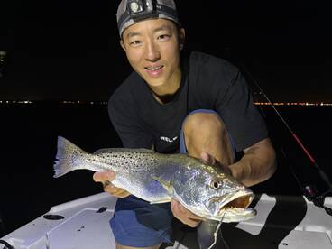 This Trout ate a live bunker. 