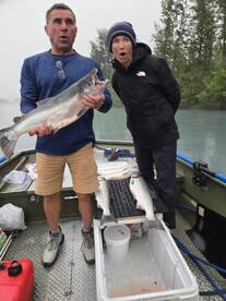 Classic capture fish almost too a rod over board 