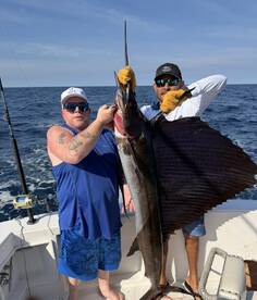 2 Sailfish and a Roosterfish ! 