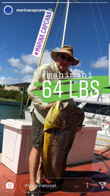 64 pound bull mahi. Record for this year