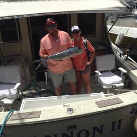 Husband and wife fishing from the USA