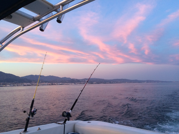 Nice fishing day with sunset