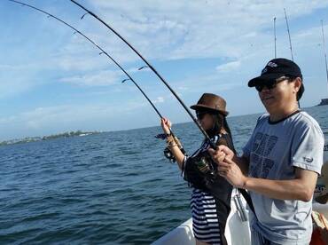 Double Header. Jack crevalle fishing