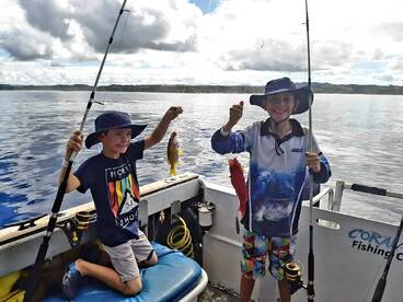 Father and sons fishing!
