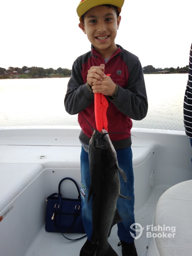 Caught his first fish!! 5lb channel catfish