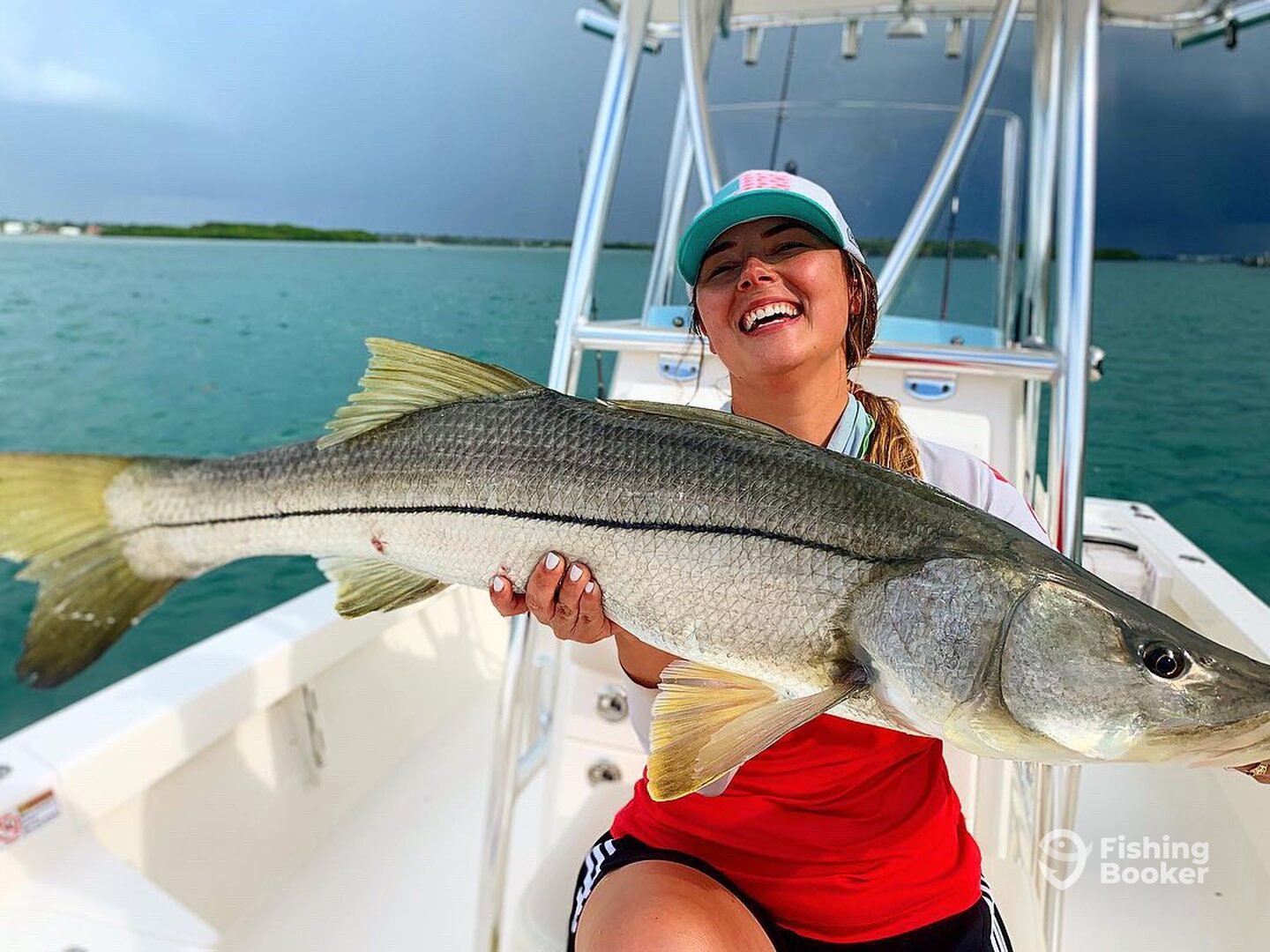 Lisa with her 2nd personal best snook. 40inch club