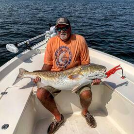 48” Bull Red on light tackle 