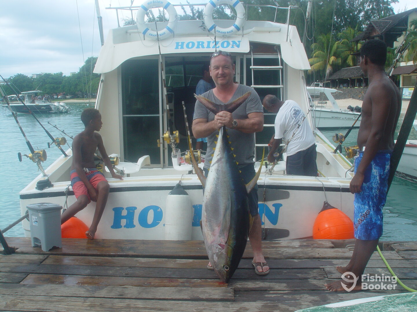 Happy fisherman after 20mins fight 