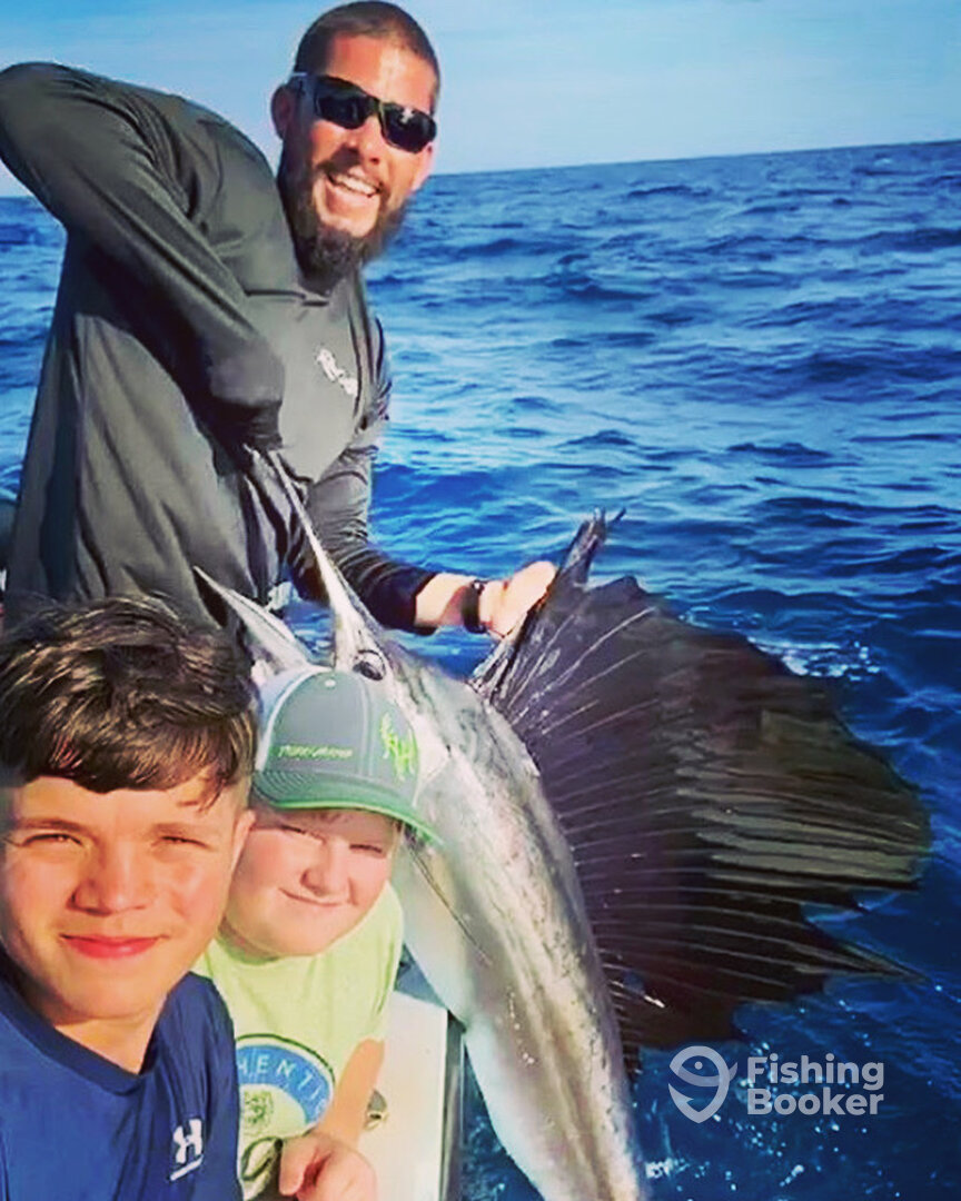 12 year old Zach catches his very first sailfish!!