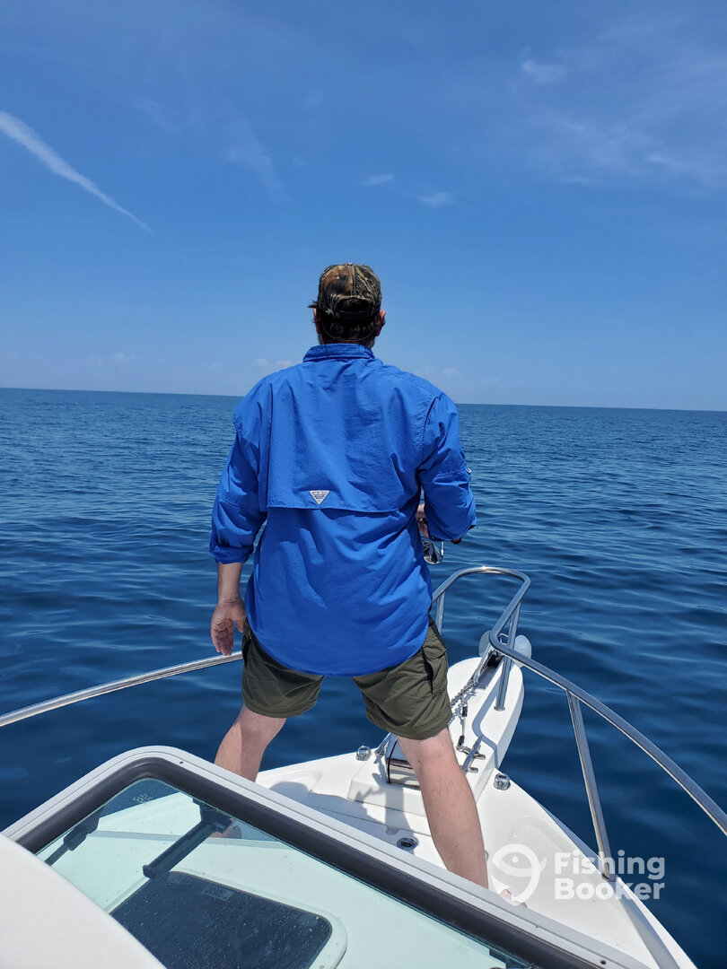 Joel waiting for those sneaky bonita.