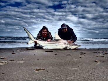Shark fishing on Padre Island