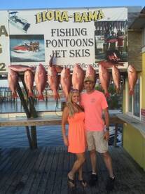 Shawn Roberts and Benda King with a fine catch of snapper on the Jus Cuz II.