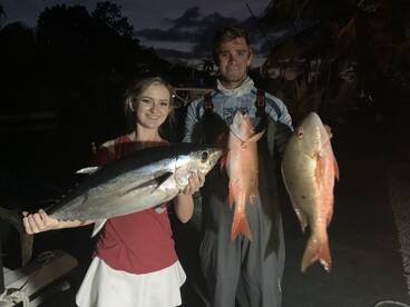 Evening fishing action