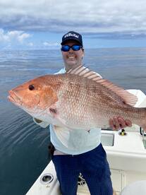 25 pound red snapper & stringer fish