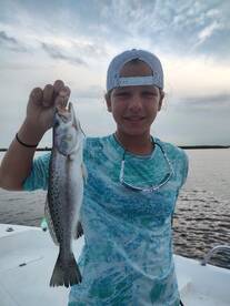 First trout caught by this little one na