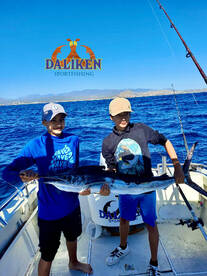 Happy kids! first marlin! ??