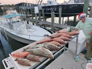 One client with his limit of grouper and