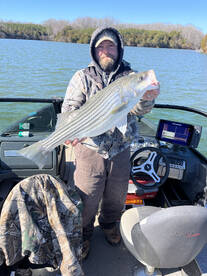 Jigging for wintertime stripers