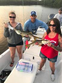 The girls with some snook on Veterns Day