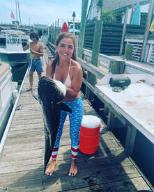 Wife's first cobia!!! and a few bass to 