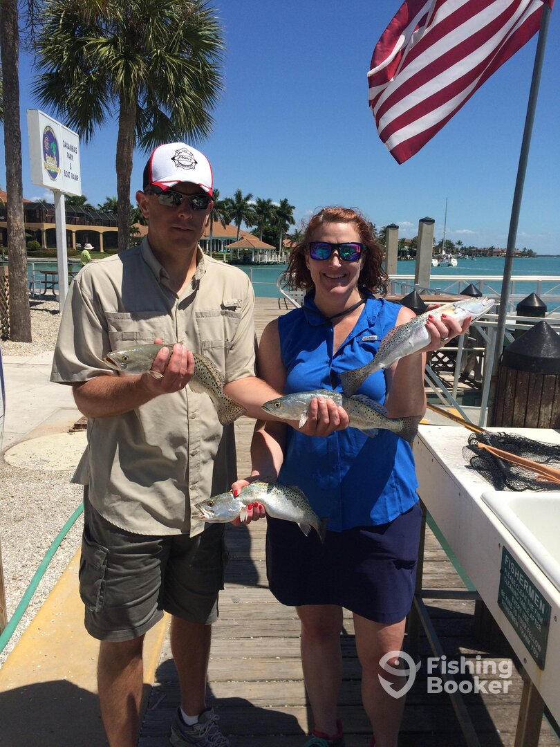 4 keeper trout for dinner. We let the big one go that Jennifer caught that was 20 inches