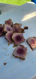 Tuna albacore on the grill