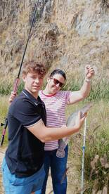Fantastic fishing with Louise and son