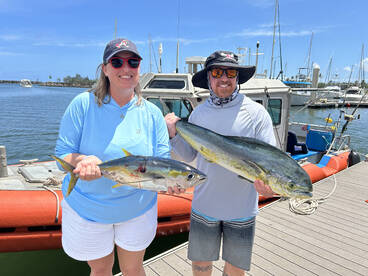 Tuna and mahi for dinner .
