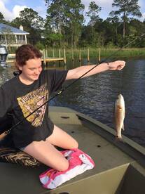 Kinsley's first fish of the day