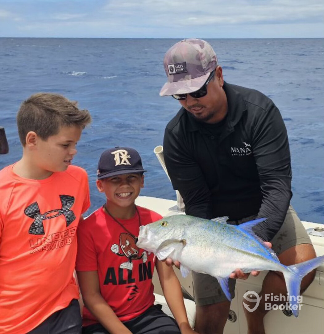 12# Omilu released after biting a live bait jig 