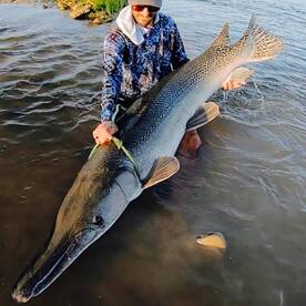 140 pound gar on a lure! 
