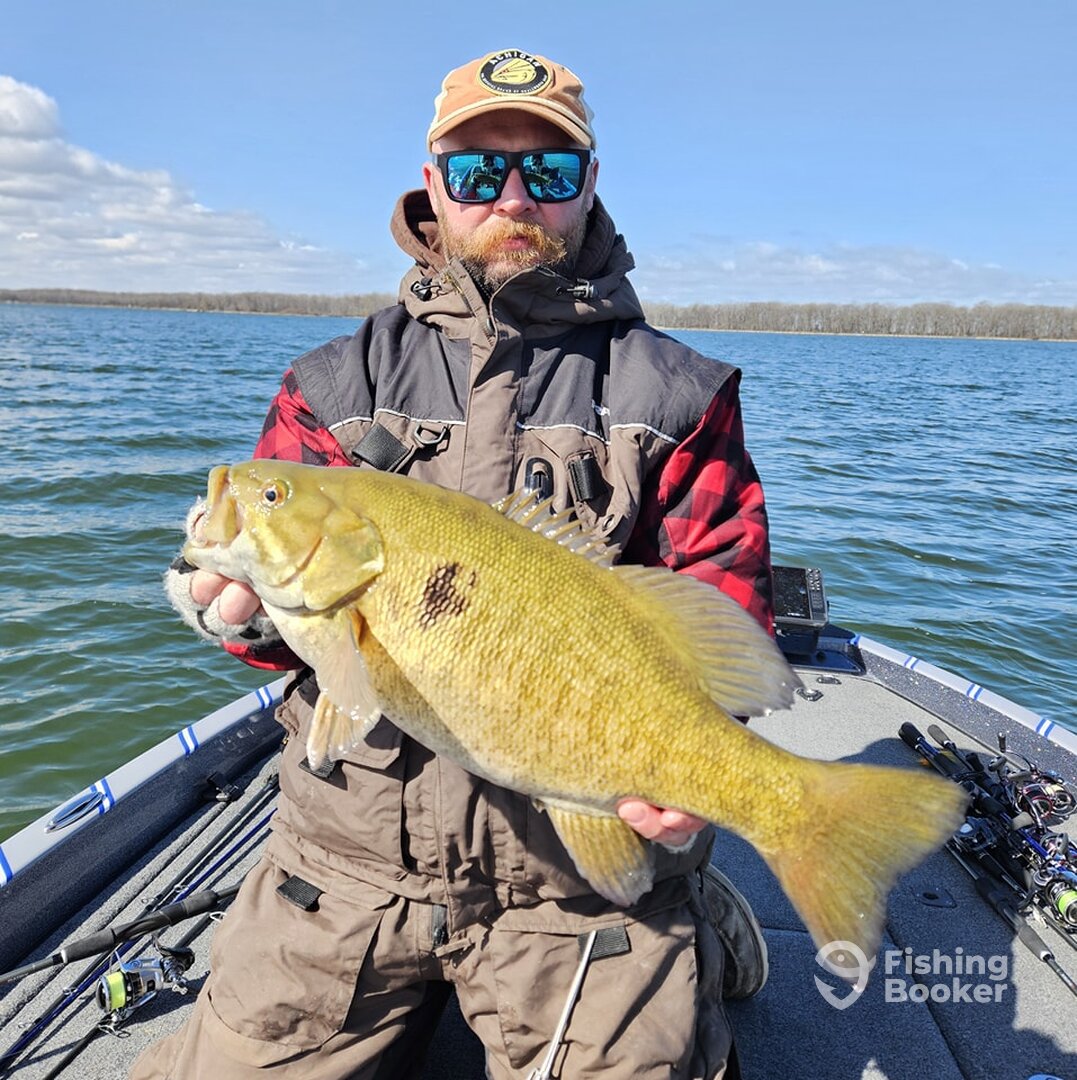 Client JD with a Big Fat Lake Erie Bass