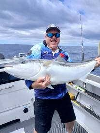 Big Kingfish comes to the boat!