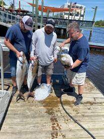 Fighting big strong fish