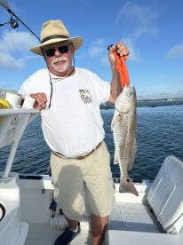 Captain goes out of his way to make sure there are fish in the boat 
