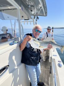 Matt worked hard to get the stripers to wake up!