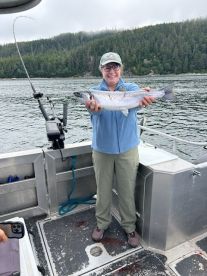 Great Salmon Fishing and BONUS whale watching!