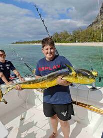First time in the ocean by a fishing boat.