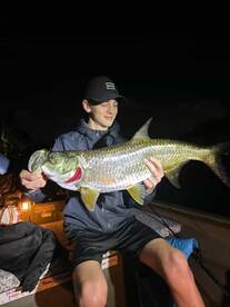 Tarpon fishing at night.