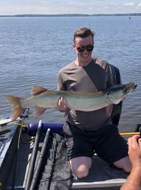 Beginner angler, Reeled in this 48\u201d! 