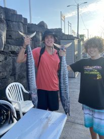 Both our young men caught fish-at the same time! 